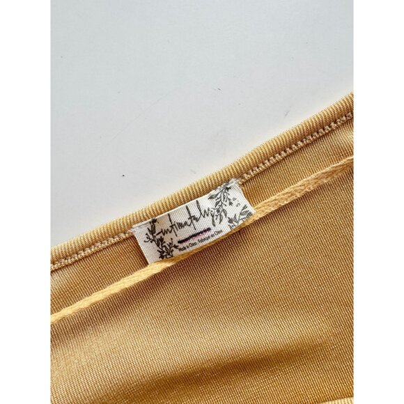 INTIMATELY FREE PEOPLE Kaya Gold Metallic Knit Jersey Keyhole Bodysuit, Size S - Picture 12 of 15